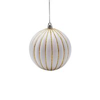 ΜΠΑΛΑ ΠΛΑΣΤΙΚΗ, ΛΕΥΚΗ ΜΕ ΧΡΥΣΕΣ ΑΝΑΓΛΥΦΕΣ ΡΙΓΕΣ, ΣΕΤ 6ΤΜΧ, 10cm