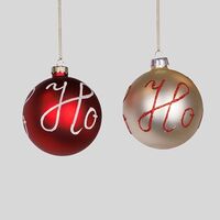 ΓΥΑΛΙΝΗ ΜΠΑΛΑ, ΚΟΚΚΙΝΗ ΑΣΗΜΙ, ΗΟ ΗΟ ΗΟ, ΣΕΤ 4ΤΜΧ, 8cm