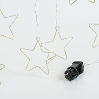 ΚΟΥΡΤΙΝΑ, 184 MINI LED, 8 ΜΕΤΑΛΛΙΚΑ ΑΣΤΕΡΙΑ 12cm, ΜΕΤΑΣΧΗΜΑΤΙΣΤΗ, ΑΣΗΜΙ ΧΑΛΚΙΝΟ ΚΑΛΩΔΙΟ, ΘΕΡΜΟ ΛΕΥΚΟ LED (H155 x W175cm, 20 ΣΕΙΡΕΣ x 12 LED), ΠΡΟΕΚΤΑΣΗ ΠΑΡΟΧΗΣ 3m, IP44