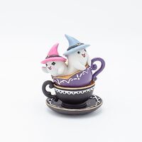 ΦΑΝΤΑΣΜΑΤΑΚΙΑ ΜΕ ΡΟΖ ΚΑΙ ΓΑΛΑΖΙΟ ΚΑΠΕΛΑΚΙ, ΣΕ ΦΛΥΤΖΑΝΑΚΙΑ, HALLOWEEN, 8.7x7.8x10.8cm