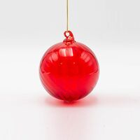 ΓΥΑΛΙΝΗ ΜΠΑΛΑ, ΚΟΚΚΙΝΗ ΔΙΑΦΑΝΗ, ΣΕΤ 4ΤΜΧ, 8cm