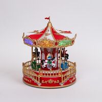 ΚΑΡΟΥΖΕΛ, ΚΟΚΚΙΝΟ ΧΡΥΣΟ, ΜΕ ΜΟΥΣΙΚΗ, ΚΙΝΗΣΗ ΚΑΙ ΦΩΣ, ΜΕ ΜΕΤΑΣΧΗΜΑΤΙΣΤΗ, 23.2x23x2x28x2cm