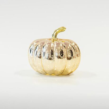 ΓΥΑΛΙΝΗ ΚΟΛΟΚΥΘΑ ΦΩΤΙΖΟΜΕΝΗ, ΧΡΥΣΗ, 13cm