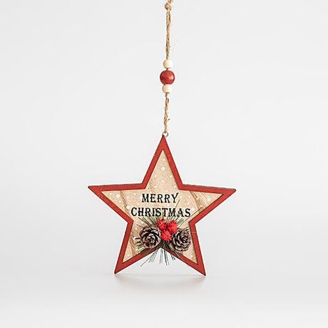 ΞΥΛΙΝΟ ΑΣΤΕΡΑΚΙ, MERRY CHRISTMAS, 15,5x1cm