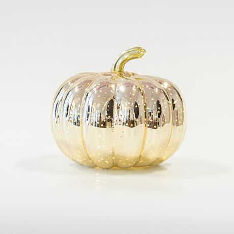 ΓΥΑΛΙΝΗ ΚΟΛΟΚΥΘΑ ΦΩΤΙΖΟΜΕΝΗ, ΧΡΥΣΗ, 15cm