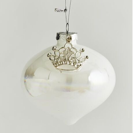 ΓΥΑΛΙΝΟ ΣΤΟΛΙΔΙ, ΚΡΕΜΜΥΔΙ, ΑΣΠΡΟ ΜΕ ΚΟΡΩΝΑ, ΣΕΤ 4ΤΜΧ, 10cm