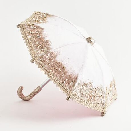 ΒΕΛΟΥΔΙΝΗ ΟΜΠΡΕΛΑ ΡΟΖ, ΜΕ ΓΚΛΙΤΕΡ, 28x22cm