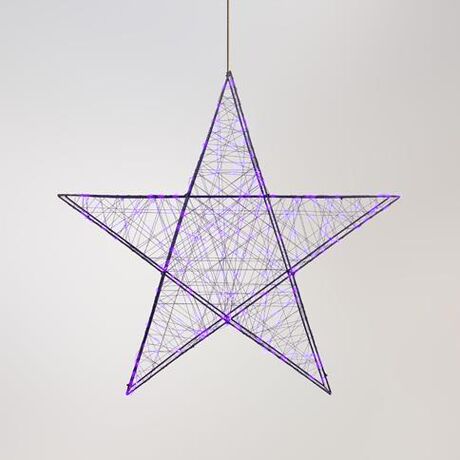 ΑΣΤΕΡΙ ΦΩΤΙΖΟΜΕΝΟ 78cm, 240 LED, 4,5V ΜΕΤΑΣΧΗΜΑΤΙΣΤΗ, TIMER, ΜΑΥΡΟΣ ΜΕΤΑΛΛΙΚΟΣ ΣΚΕΛΕΤΟΣ, ΜΑΥΡΟ ΧΑΛΚΙΝΟ ΚΑΛΩΔΙΟ, ΜΩΒ LED, ΠΡΟΕΚΤΑΣΗ ΠΑΡΟΧΗΣ 5m, IP44