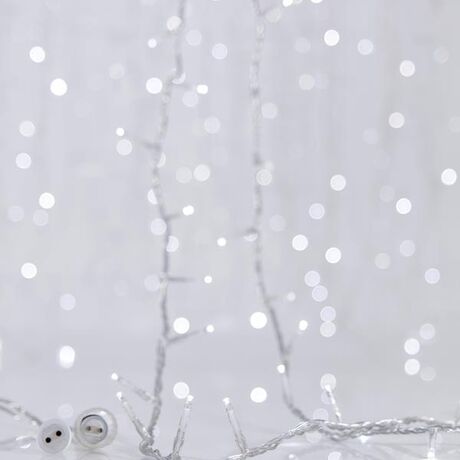 ΚΟΥΡΤΙΝΑ, 360 LED 3mm, 31V ΜΕΤΑΣΧΗΜΑΤΙΣΤΗ, 4 ΕΠΕΚΤΑΣΕΙΣ ΕΩΣ 3 ΣΕΤ, ΔΙΑΦΑΝΟ PVC ΚΑΛΩΔΙΟ, ΛΕΥΚΟ LED (H200 x W200cm, 20 LINES x 18 LED), ΠΡΟΕΚΤΑΣΗ ΠΑΡΟΧΗΣ 3m, ΙΡ44