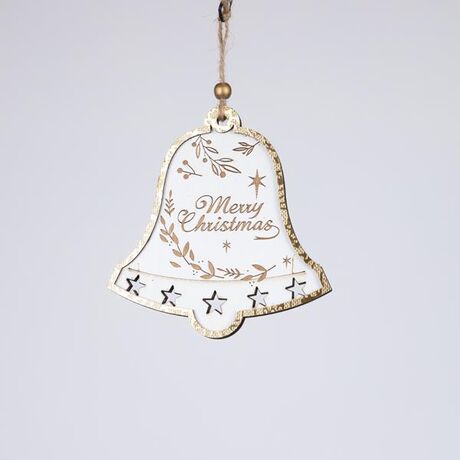 ΞΥΛΙΝΟ ΣΤΟΛΙΔΙ ΚΑΜΠΑΝΟΥΛΑ, ΛΕΥΚΟ ΜΕ ΧΡΥΣΟ, 0.7x12.5x34cm