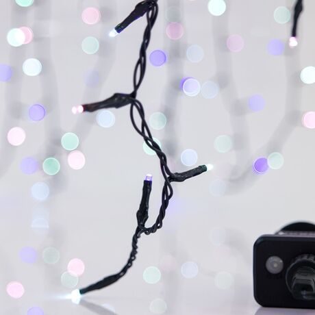 ΣΕΙΡΑ, 100 LED 3mm, 31V ΜΕΤΑΣΧΗΜΑΤΙΣΤΗ, 8 ΠΡΟΓΡΑΜΜΑΤΑ & ΜΝΗΜΗ, ΠΡΑΣΙΝΟ PVC ΚΑΛΩΔΙΟ, OPAL ΧΡΩΜΑΤΙΣΤΟ LED ΑΝΑ 5cm, ΠΡΟΕΚΤΑΣΗ ΠΑΡΟΧΗΣ 3m, ΙΡ44