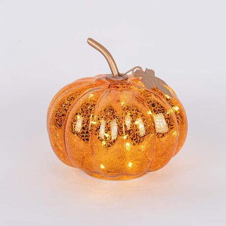 ΓΥΑΛΙΝΗ ΦΩΤΙΖΟΜΕΝΗ ΚΟΛΟΚΥΘΑ, ΧΑΛΚΙΝΗ, 15cm