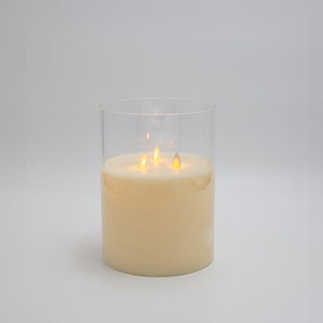 ΚΕΡΙ ΜΠΑΤΑΡΙΑΣ, ΜΕ 3 ΦΛΟΓΕΣ ΚΑΙ ΓΥΑΛΙ, ΙΒΟΥΑΡ, ΜΕ ΧΡΟΝΟΔΙΑΚΟΠΤΗ, 15x20cm