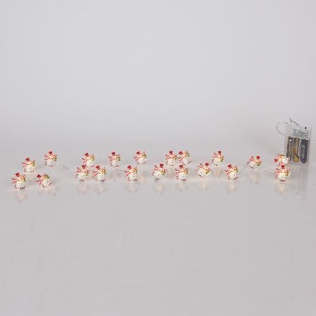 ΣΕΙΡΑ, 20 MINI LED, ΧΙΟΝΑΝΘΡΩΠΟΣ, ΜΠΑΤΑΡΙΑΣ 3xAA, ΧΡΟΝΟΔΙΑΚΟΠΤΗ, ΑΣΗΜΙ ΧΑΛΚΙΝΟ ΚΑΛΩΔΙΟ, ΘΕΡΜΟ ΛΕΥΚΟ LED ΑΝΑ 10cm, ΠΡΟΕΚΤΑΣΗ ΠΑΡΟΧΗΣ 30cm, IP20