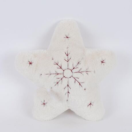 ΜΑΞΙΛΑΡΙ ΑΣΤΕΡΙ, ΛΕΥΚΟ ΓΟΥΝΙΝΟ ΜΕ ΧΙΟΝΟΝΙΦΑΔΑ, 34x34cm