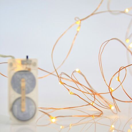 ΣΕΙΡΑ, 12 MINI LED, ΜΠΑΤΑΡΙΑΣ 2xCR2032, ΜΠΡΟΝΖΕ ΧΑΛΚΙΝΟ ΚΑΛΩΔΙΟ, ΘΕΡΜΟ ΛΕΥΚΟ LED ANA 10cm, IP20