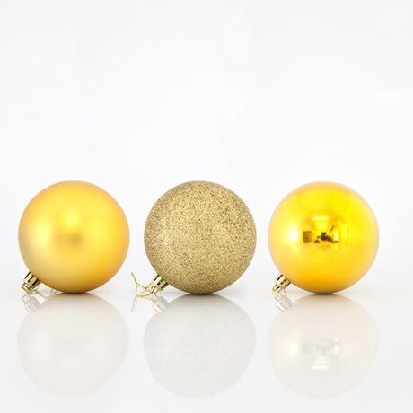 ΜΠΑΛΑ ΠΛΑΣΤΙΚΗ, ΧΡΥΣΗ, ΣΕΤ 6ΤΜΧ, 8cm