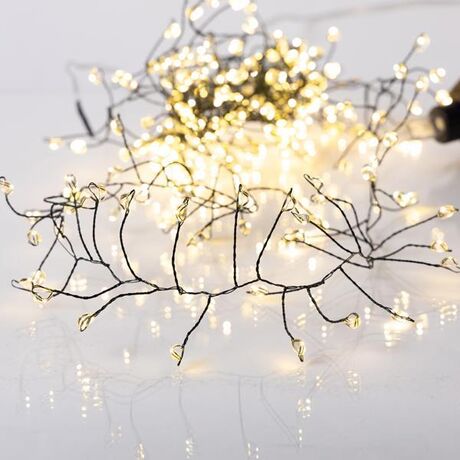 CLUSTER 3m, 240 MINI LED ΣΕ ΣΙΛΙΚΟΝΗ, ΜΕΤΑΣΧΗΜΑΤΙΣΤΗ, ΣΤΑΘΕΡΟ, ΠΡΑΣΙΝΟ ΧΑΛΚΙΝΟ ΚΑΛΩΔΙΟ, ΘΕΡΜΟ ΛΕΥΚΟ LED, ΠΡΟΕΚΤΑΣΗ ΠΑΡΟΧΗΣ 3m, IP44