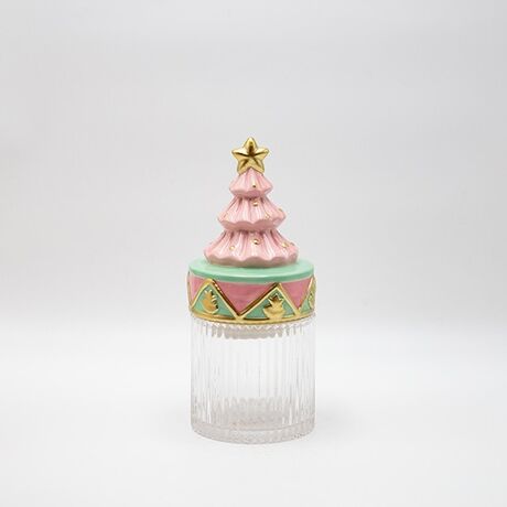 ΜΠΙΣΚΟΤΙΕΡΑ ΜΕ ΡΟΖ ΚΑΠΑΚΙ, ΧΡΙΣΤΟΥΓΕΝΝΙΑΤΙΚΟ ΔΕΝΤΡΟ, ΔΙΑΚΟΣΜΗΤΙΚΗ, 11x25cm