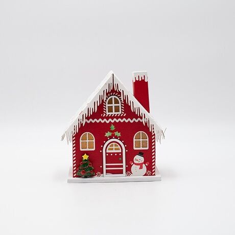 ΧΑΡΤΙΝΟ ΣΠΙΤΑΚΙ, ΚΟΚΚΙΝΟ, ΦΩΤΙΖΟΜΕΝΟ, 13x9x15cm