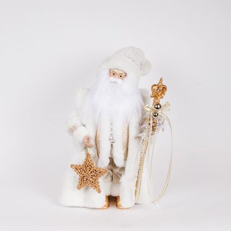 ΑΗ ΒΑΣΙΛΗΣ ΜΕ ΛΕΥΚΗ ΓΟΥΝΑ ΚΑΙ ΧΡΥΣΟ ΣΚΗΠΤΡΟ, 46cm