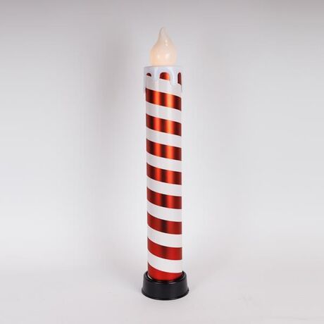 ΚΕΡΙ ΦΩΤΙΖΟΜΕΝΟ 14x82cm, ΚΟΚΚΙΝΟ & ΑΣΠΡΟ, ΜΕ ΚΙΝΗΣΗ ΣΤΗ ΦΛΟΓΑ, ΜΠΑΤΑΡΙΑΣ 3xAA, TIMER, 6 ΘΕΡΜΑ ΛΕΥΚΑ LED, IP44