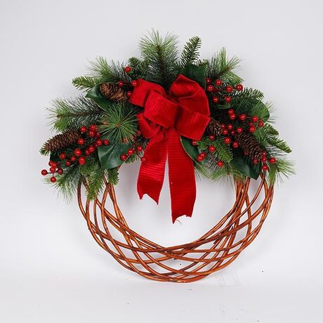 ΣΤΕΦΑΝΙ, ΜΕ ΚΟΚΚΙΝΟ ΦΙΟΓΚΟ, ΜΠΑΜΠΟΥ, 66cm