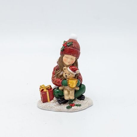 ΔΙΑΚΟΣΜΗΤΙΚΟ ΠΟΛΥΡΕΖΙΝ, ΚΟΡΙΤΣΑΚΙ ΜΕ ΑΡΚΟΥΔΑΚΙ, ΑΠΑΛΟ ΡΟΖ, 7.5x9cm