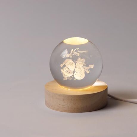 ΦΩΤΙΖΟΜΕΝΗ ΜΠΑΛΑ 6cm, ΧΡΙΣΤΟΥΓΕΝΝΙΑΤΙΚΗ ΣΧΕΔΙΟ, ΧΙΟΝΑΝΘΡΩΠΟΣ ΜΕ ΑΓΙΟ ΒΑΣΙΛΗ, USB, 6 ΘΕΡΜΑ ΛΕΥΚΑ SMD LED, BΑΣΗ 7cm, ΠΡΟΕΚΤΑΣΗ ΠΑΡΟΧΗΣ 70cm, IP20