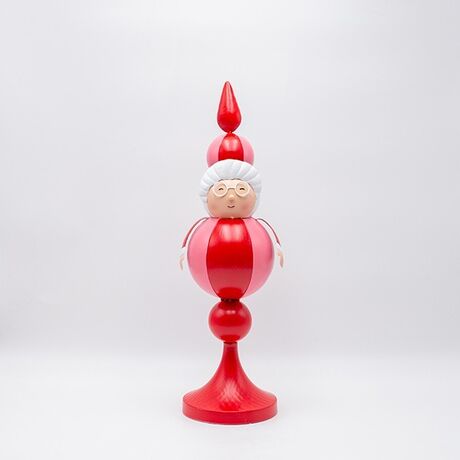 ΓΥΝΑΙΚΑ ΑΓΙΟΥ ΒΑΣΙΛΗ, ΚΟΚΚΙΝΟ ΡΟΖ, ΜΕΤΑΛΛΙΚΟ,  14x13x45cm