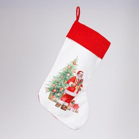 ΚΑΛΤΣΑ ΜΕ ΑΗ ΒΑΣΙΛΗ ΚΑΙ ΔΕΝΤΡΟ, ΛΕΥΚΗ, 28x43cm