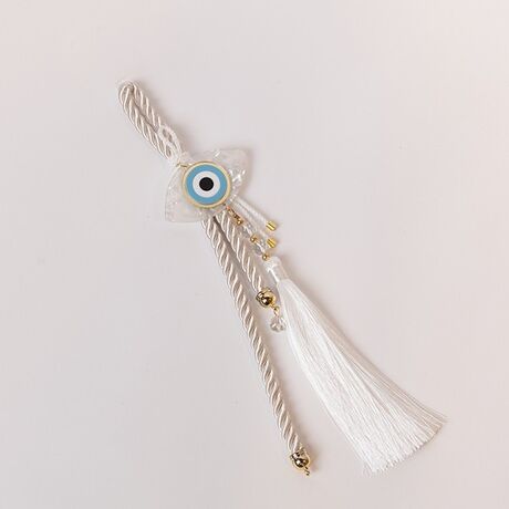 ΚΡΕΜΑΣΤΟ ΓΟΥΡΙ, ΛΕΥΚΟ, ΜΕ ΧΡΥΣΕΣ ΛΕΠΤΟΜΕΡΕΙΕΣ ΚΑΙ ΜΑΤΙ, 35cm