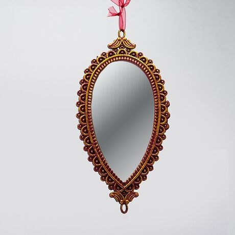 ΣΤΟΛΙΔΙ ΚΡΕΜΑΣΤΟ, VINTAGE ΚΑΘΡΕΦΤΗΣ, ΟΒΑΛ ΜΠΡΟΝΖΕ, 19.5x9.5cm