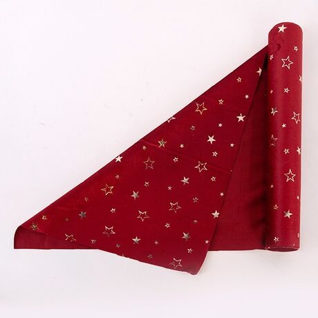 ΡΑΝΕΡ, ΚΟΚΚΙΝΟ ΒΕΛΟΥΔΟ ΜΕ ΣΑΜΠΑΝΙ ΑΣΤΕΡΑΚΙΑ, 35x200cm