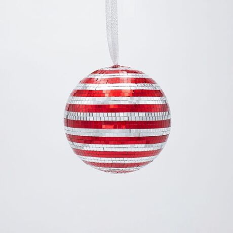 ΓΥΑΛΙΝΗ ΜΠΑΛΑ, ΝΤΙΣΚΟ,ΚΟΚΚΙΝΗ ΑΣΗΜΙ, 10cm