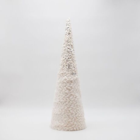 ΔΕΝΤΡΟ ΚΩΝΟΣ ΜΕ ΛΕΥΚΟ ΓΟΥΝΑΚΙ ΚΑΙ ΓΚΛΙΤΕΡ, 52cm