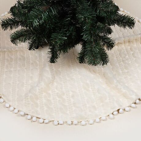 ΠΟΔΙΑ ΔΕΝΤΡΟΥ, ΛΕΥΚΗ, ΜΕ POM POM, 114cm