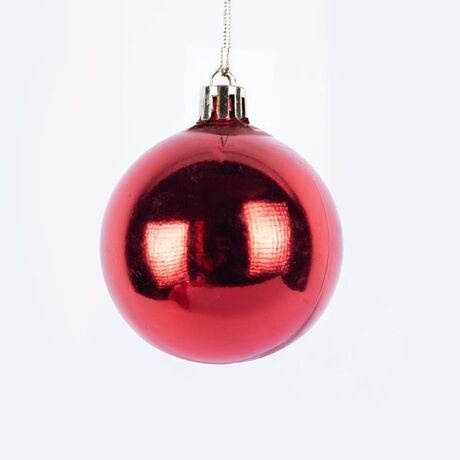 ΠΛΑΣΤΙΚΗ ΜΠΑΛΑ, ΚΟΚΚΙΝΗ ΓΥΑΛΙΣΤΕΡΗ, ΣΕΤ 6ΤΜΧ, 8cm