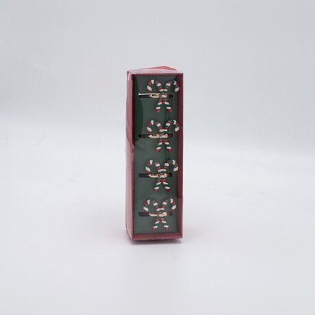 ΔΑΧΤΥΛΙΔΙΑ ΠΕΤΣΕΤΑΣ, ΜΕΤΑΛΛΙΚΑ, CANDY CANE, ΣΕΤ 4ΤΜΧ, 3.2x3.5x4.5cm