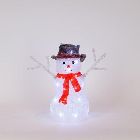 ΑΚΡΥΛΙΚΟΣ ΧΙΟΝΑΝΘΡΩΠΟΣ, ΜΕΤΑΣΧΗΜΑΤΙΣΤΗ, 40 ΛΕΥΚΑ LED, 31x18x34cm, ΠΡΟΕΚΤΑΣΗ ΠΑΡΟΧΗΣ 5m, IP44