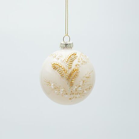 ΓΥΑΛΙΝΗ ΜΠΑΛΑ, ΜΠΕΖ ΜΕ 3D ΧΡΥΣΑ ΦΥΛΛΑ, ΣΕΤ 4ΤΜΧ, 8cm