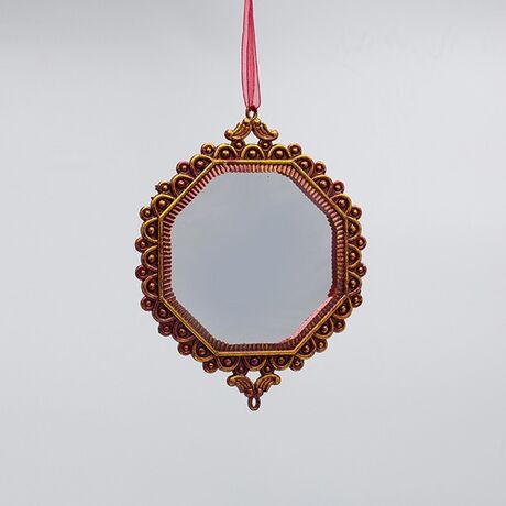 ΣΤΟΛΙΔΙ ΚΡΕΜΑΣΤΟ, VINTAGE ΚΑΘΡΕΦΤΗΣ, ΜΠΡΟΝΖΕ, 15.5x12cm