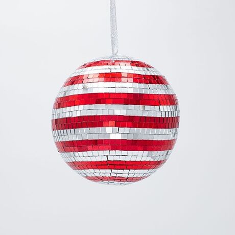 ΓΥΑΛΙΝΗ ΜΠΑΛΑ, ΝΤΙΣΚΟ, ΚΟΚΚΙΝΗ ΑΣΗΜΙ, 12cm