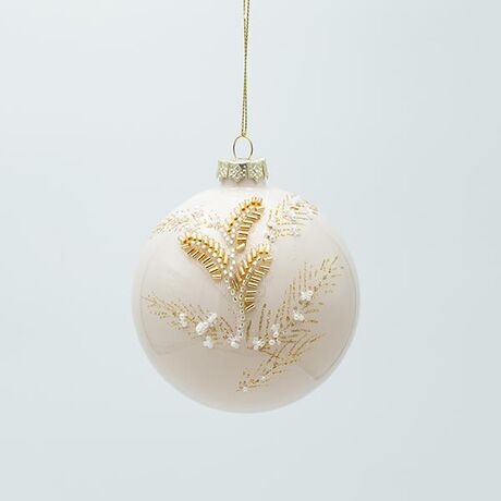 ΓΥΑΛΙΝΗ ΜΠΑΛΑ, ΜΠΕΖ ΜΕ 3d ΧΡΥΣΑ ΦΥΛΛΑ, ΣΕΤ 4 ΤΜΧ, 10cm