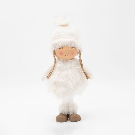 ΚΟΡΙΤΣΑΚΙ POM POM ΜΕ ΛΕΥΚΑ ΡΟΥΧΑ, 34cm