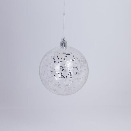 ΜΠΑΛΑ ΠΛΑΣΤΙΚΗ, ΔΙΑΦΑΝΗ, ΜΕ ΓΚΛΙΤΕΡ, ΣΕΤ 6ΤΜΧ, 8cm (TOP 120)