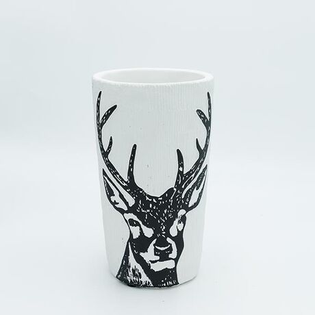 ΒΑΖΟ ΑΠΌ ΤΣΙΜΕΝΤΟ, ΜΕ ΤΑΡΑΝΔΟ, 11.5x11.5x20cm