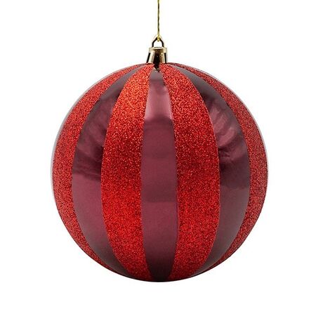 ΠΛΑΣΤΙΚΗ ΜΠΑΛΑ, ΜΠΟΡΝΤΟ ΜΕ ΚΟΚΚΙΝΟ GLITTER, ΣΕΤ 2ΤΜΧ, 20cm