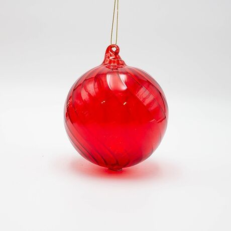 ΓΥΑΛΙΝΗ ΜΠΑΛΑ, ΚΟΚΚΙΝΗ ΔΙΑΦΑΝΗ, ΣΕΤ 2ΤΜΧ, 12cm