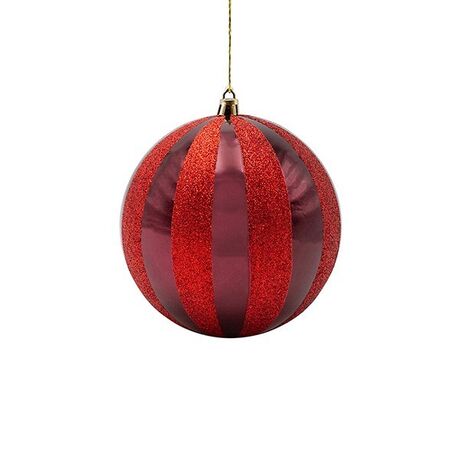 ΠΛΑΣΤΙΚΗ ΜΠΑΛΑ, ΜΠΟΡΝΤΟ ΜΕ ΚΟΚΚΙΝΟ GLITTER, ΣΕΤ 2ΤΜΧ, 12cm